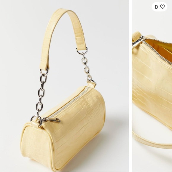 UO Yellow Faux Leather Crocodile Bag - Picture 1 of 5